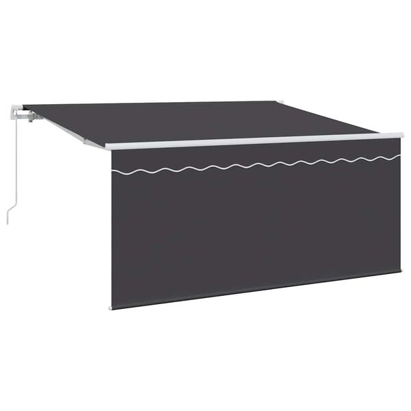 vidaXL Toldo Retr&aacute;ctil Rayado Manual Antracita 300 x 200 cm tela