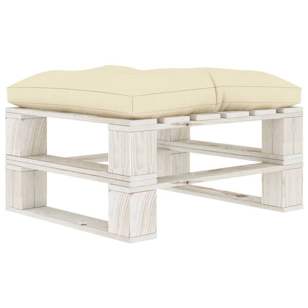 vidaXL Set de muebles de palets de jard&iacute;n 4 pzas madera cojines crema