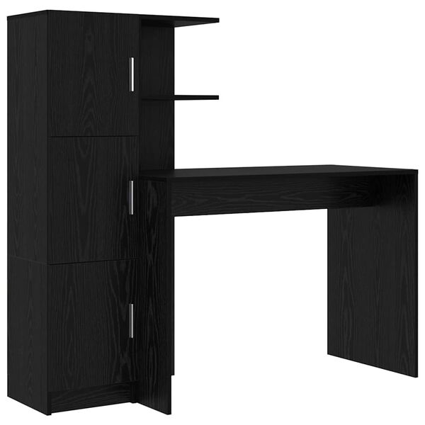 vidaXL Escritorio 2 pcs Roble Negro