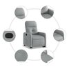 vidaXL Sill&oacute;n reclinable elevable de tela gris claro