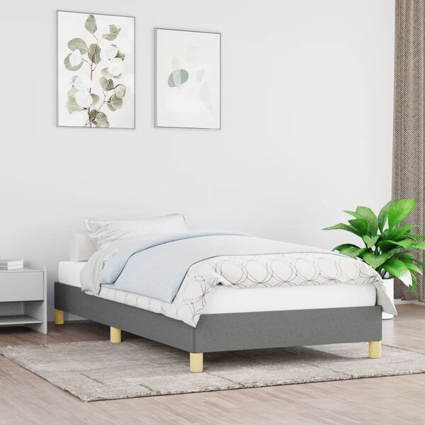 vidaXL Estructura de cama sin colchón tela gris oscuro 80x200 cm