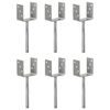 vidaXL Anclajes de valla 6 uds acero galvanizado plateado 10x6x30 cm
