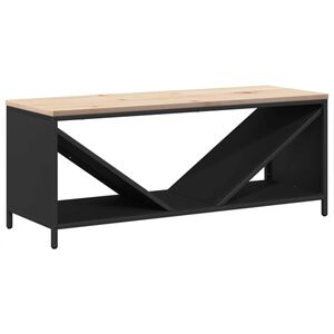 vidaXL Le&ntilde;ero con tablero de madera negro 100,5x35,5x40 cm