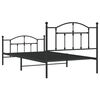 vidaXL Estructura cama sin colchón con estribo metal negro 107x203 cm