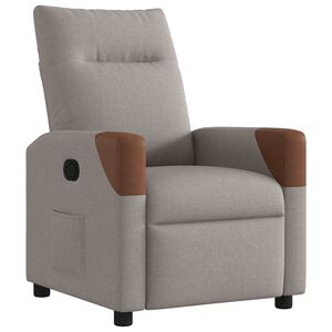 vidaXL Sill&oacute;n reclinable de tela gris taupe