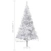 vidaXL &Aacute;rbol de Navidad preiluminado con luces y bolas plateado 210 cm