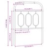 vidaXL Cabecero de repuesto de metal negro 75 cm
