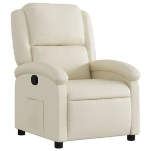 vidaXL Sill&oacute;n reclinable de piel sint&eacute;tica color crema