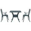 vidaXL Conjunto de mesa de jard&iacute;n 3 pcs Verde Aluminio fundido