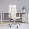 vidaXL Silla de oficina reclinable cuero sintético blanco
