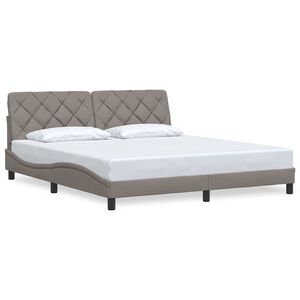 vidaXL Estructura de cama sin colch&oacute;n tela gris taupe 180x200 cm