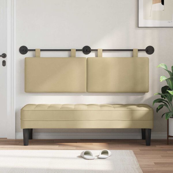 vidaXL Cabecera Colgante Verde Claro Gris 150 x 55 x 5 cm Tela de Pana