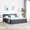 vidaXL Cama con almacenamiento y LED con LED Gris oscuro 180 x 200 cm