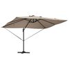 vidaXL Parasol Roma de Brazo Lateral Taupe y Negro 352 x 251 x 265 cm
