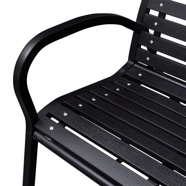 vidaXL Banco de jard&iacute;n acero y WPC negro 116 cm