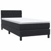 vidaXL Cama box spring con colch&oacute;n terciopelo negro 100x220 cm