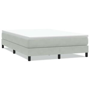 vidaXL Cama box spring sin colch&oacute;n terciopelo gris claro 140x210 cm