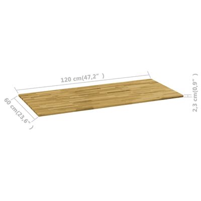 vidaXL Tablero de mesa rectangular madera maciza roble 23 mm 120x60 cm