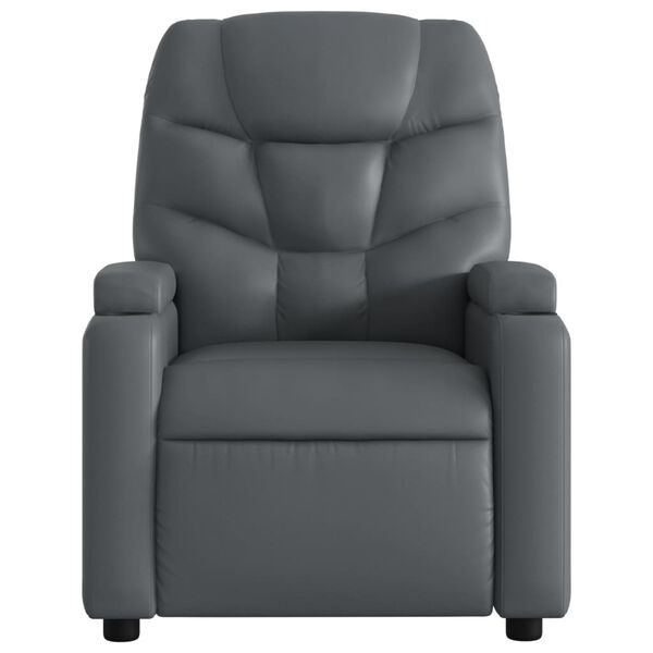 vidaXL Sillón reclinable de cuero sintético gris
