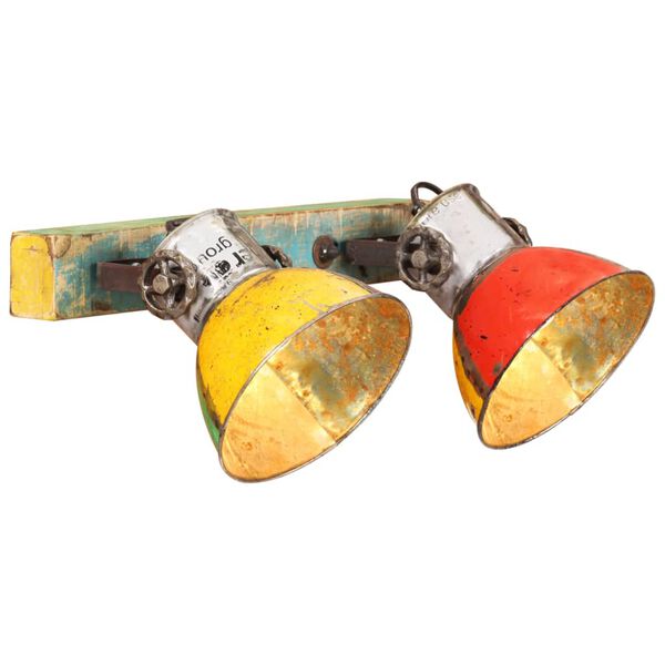 vidaXL L&aacute;mpara de pared industrial multicolor E27 45x25 cm