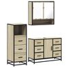 vidaXL Set de muebles de ba&ntilde;o 3 pzas madera contrachapada roble Sonoma
