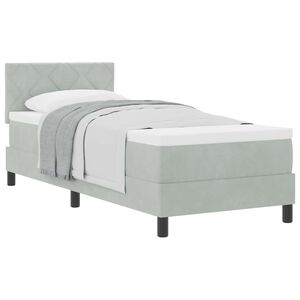 vidaXL Cama tipo Box Spring Gris Claro 80 x 200 cm Terciopelo