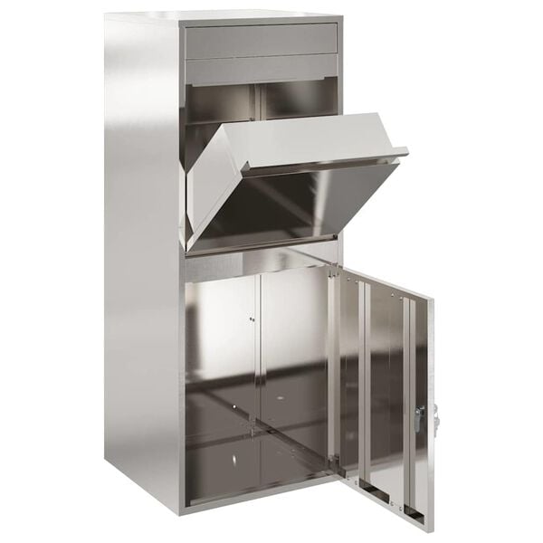 vidaXL Caja de entrega de paquetes Plateado 47,5 x 38 x 59 cm