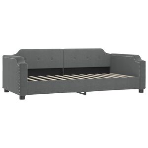 vidaXL Sof&aacute; cama sin colch&oacute;n tela gris oscuro 80x200 cm