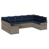 vidaXL Conjunto de sof&aacute; de jard&iacute;n 9 uds. Gris rat&aacute;n sint&eacute;tico