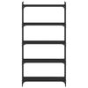 vidaXL Librería de 5 estantes madera de ingeniería negro 80x30x154 cm