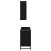 vidaXL Juego de muebles de ba&ntilde;o 2 pcs Roble Negro Madera contrachapada