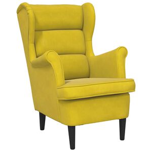vidaXL Sill&oacute;n de terciopelo amarillo mostaza