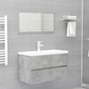 vividaXL Mueble de lavabo madera ingeniería gris hormigón 80x38,5x45cm