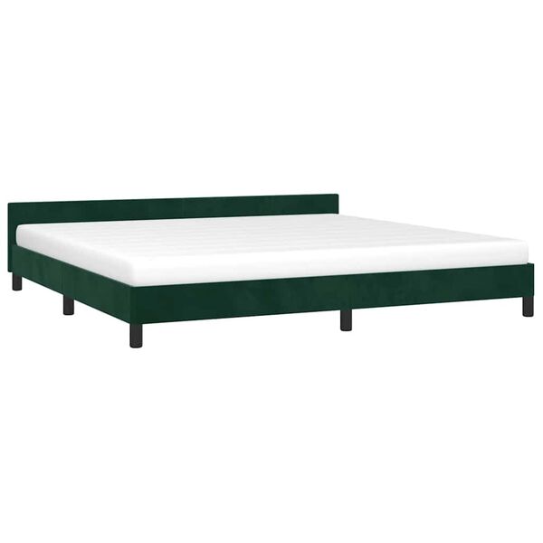 vidaXL Estructura cama sin colch&oacute;n terciopelo verde oscuro 200x200 cm