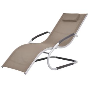 vidaXL Tumbona con coj&iacute;n aluminio y textilene gris taupe