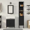 vidaXL Juego de muebles de ba&ntilde;o 3 pcs Negro Madera de ingenier&iacute;a