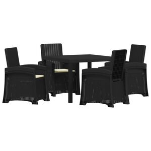 vidaXL Conjunto de Comedor de Jard&iacute;n 5 uds. Antracita y Crema PP