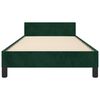 vidaXL Estructura de cama sin colch&oacute;n terciopelo verde oscuro 90x190cm