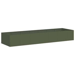 vidaXL Jardinera acero verde oliva 280x80x40 cm