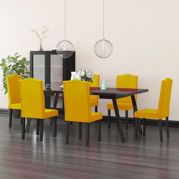 vidaXL Sillas de comedor 6 unidades terciopelo amarillo