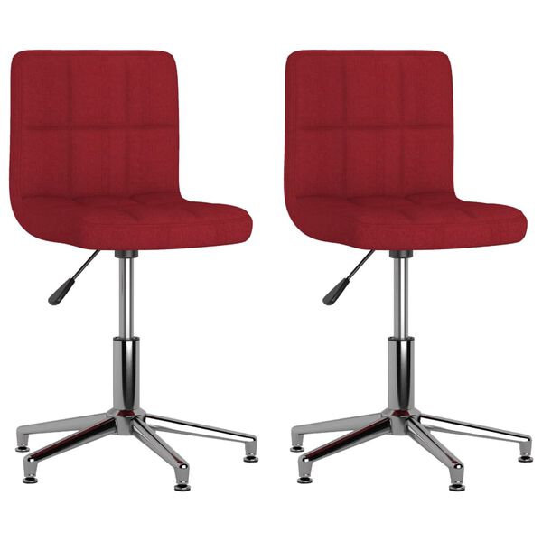 vidaXL Sillas de comedor giratorias 2 unidades tela rojo vino tinto