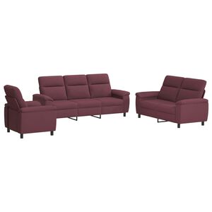 vidaXL Juego de Sof&aacute; 3 pcs Morado Tela