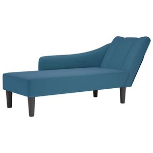 vidaXL Chaise longue con reposabrazos derecho terciopelo azul