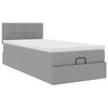 vidaXL Estructura de cama otomana con colch&oacute;n tela gris claro 90x190cm