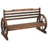 vidaXL Banco de jard&iacute;n madera maciza de abeto 112 cm