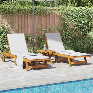 vidaXL Tumbonas 2 unidades madera maciza de acacia