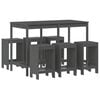 vidaXL Set de mesa y taburetes altos jard&iacute;n 7 piezas madera pino gris