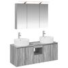 vidaXL Juego de Muebles de Ba&ntilde;o 4 uds. Sonoma gris