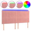 vidaXL Cabecero con luces LED terciopelo rosa 180x5x118/128 cm