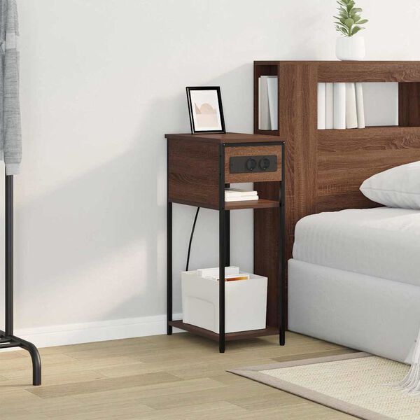 vidaXL Armario de Noche Roble Marr&oacute;n 41 x 28 x 76 cm